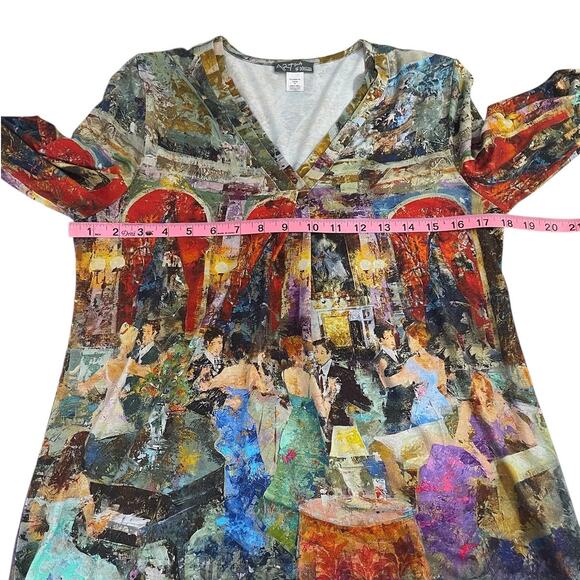 Simply Art by Dolcezza Abstract Art Graphic Print Colorful Top Sz Small Artsy - Picture 6 of 9